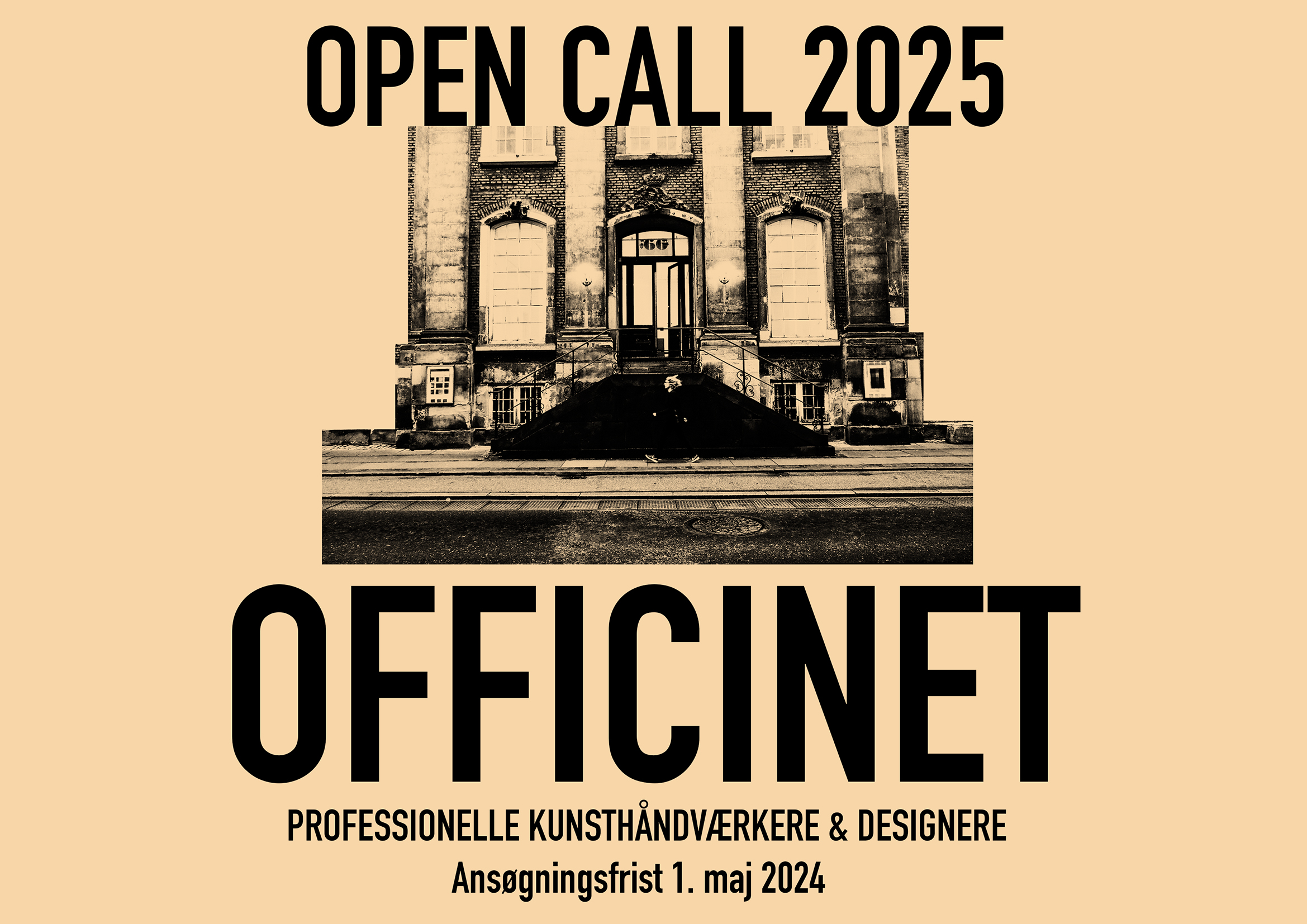 Open Call for professionelle kunsthåndværkere og designere til udstillingsåret 2025. Grafisk design: Helle Vibeke Jensen.